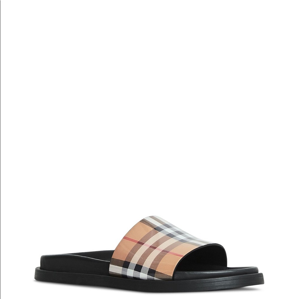 Burberry Check Slides, Worn Once, LOOKS NEW 39.5